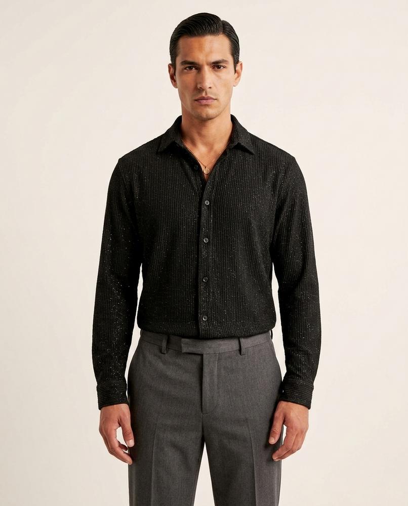 Zac Paris - Romel | Scintillant Côtelé Chemise Hommes