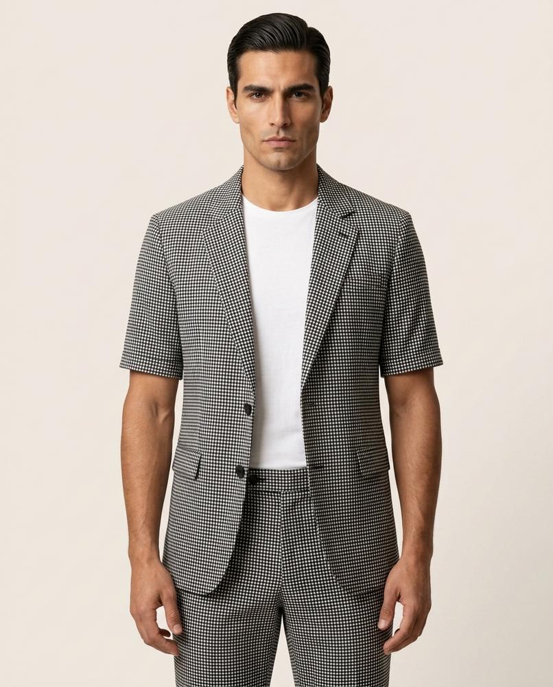 Zac Paris - Zetal | À Carreaux À Manches Courtes Costume Hommes