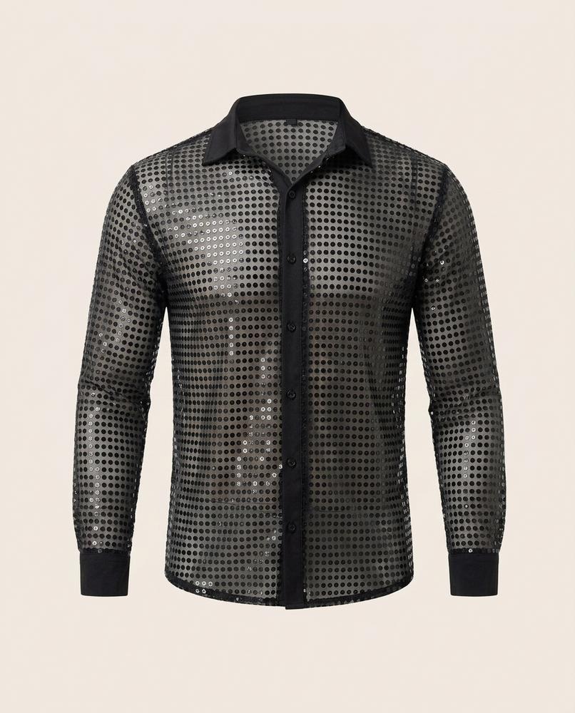 Zac Paris - Neser | À Sequins Transparente Chemise Hommes